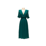 Green ZARA A-Line Midi Dress, XS