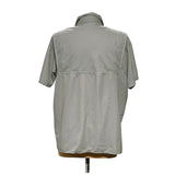 Columbia Men's Microfiber Short Sleeve Button-Up Shirt XL Gray