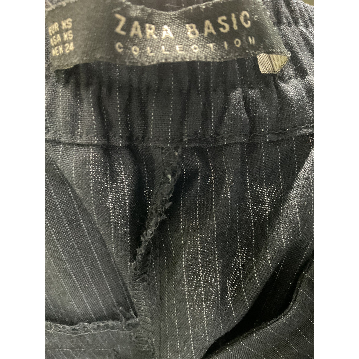 ZARA Blue Striped Summer Skinny Pants XS