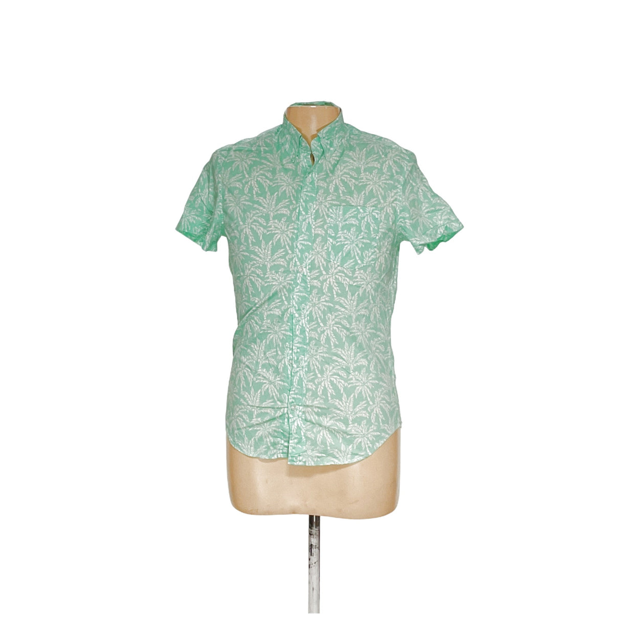 J. Crew Men's Green Short Sleeve Button-Up Shirt