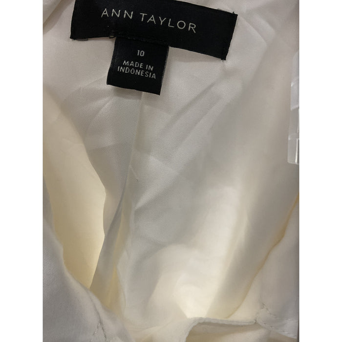 Ann Taylor White Lyocell Motorcycle Jacket, Women's Size 10