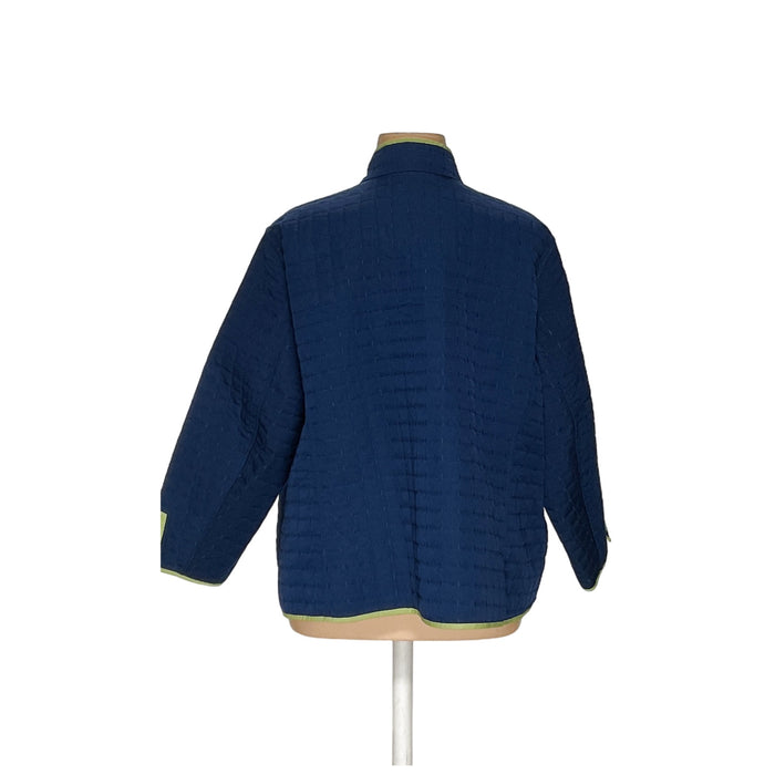 Susan Graver Blue Cotton Jacket, 3X