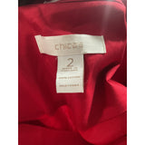 Chico's Red Cotton Button-Up Top Size 2