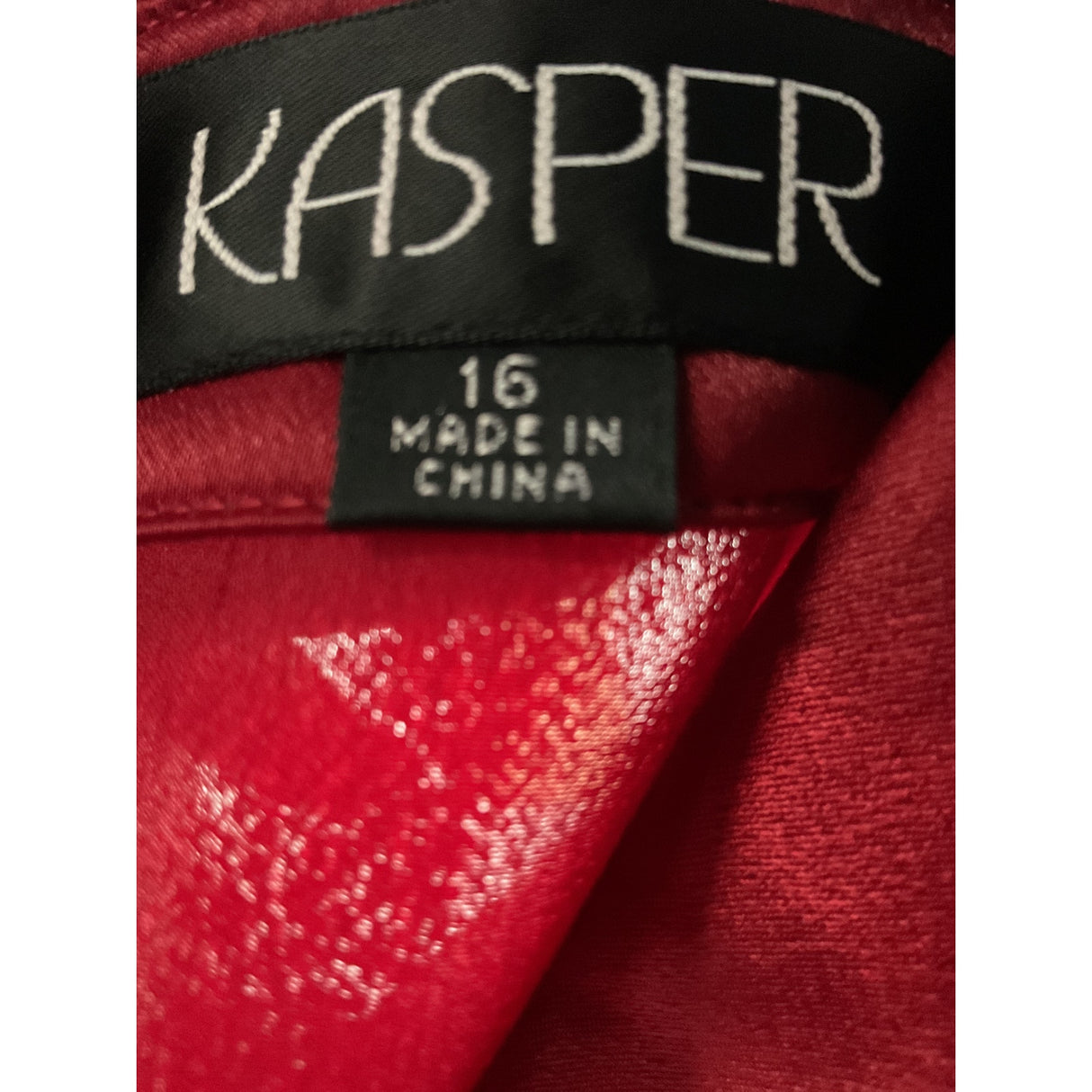 Kasper Red Satin Button-Up Top, Women's Size 16