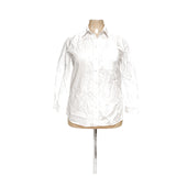 Banana Republic White Cotton Button-Up Top, Size M