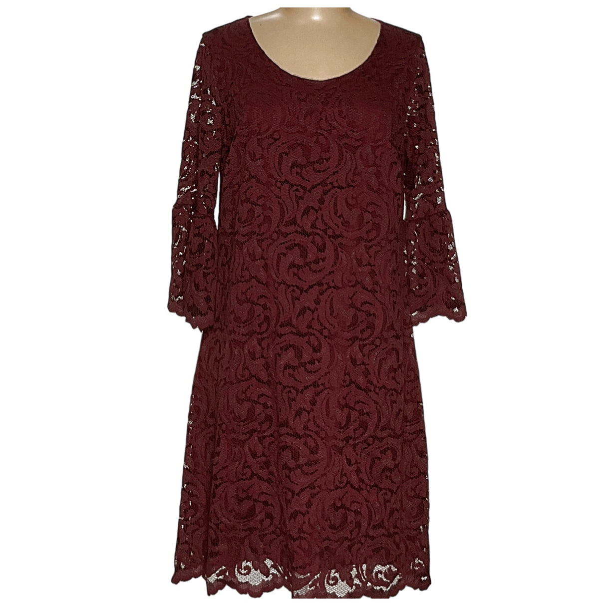 GARNET HILL Red Midi Shift Dress - Women's Size 8