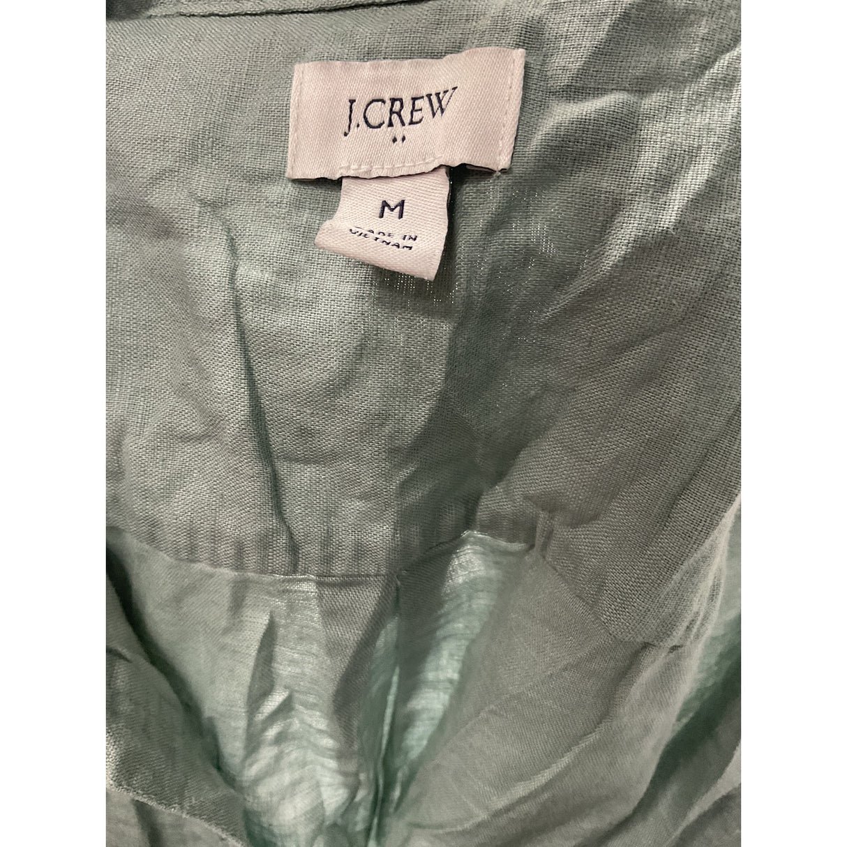 J. Crew Green Linen Blouse - Women's M