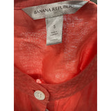 Banana Republic Orange Ramie Button-Up Top, Size S