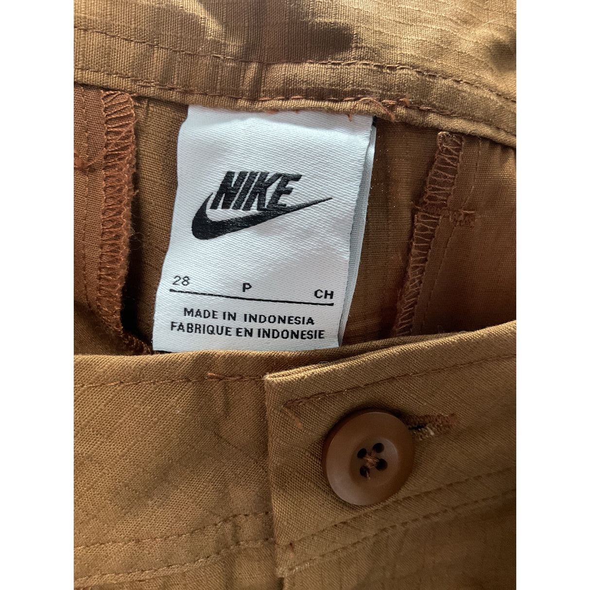 Nike Men's Brown Cotton Bermuda Shorts - Size 28