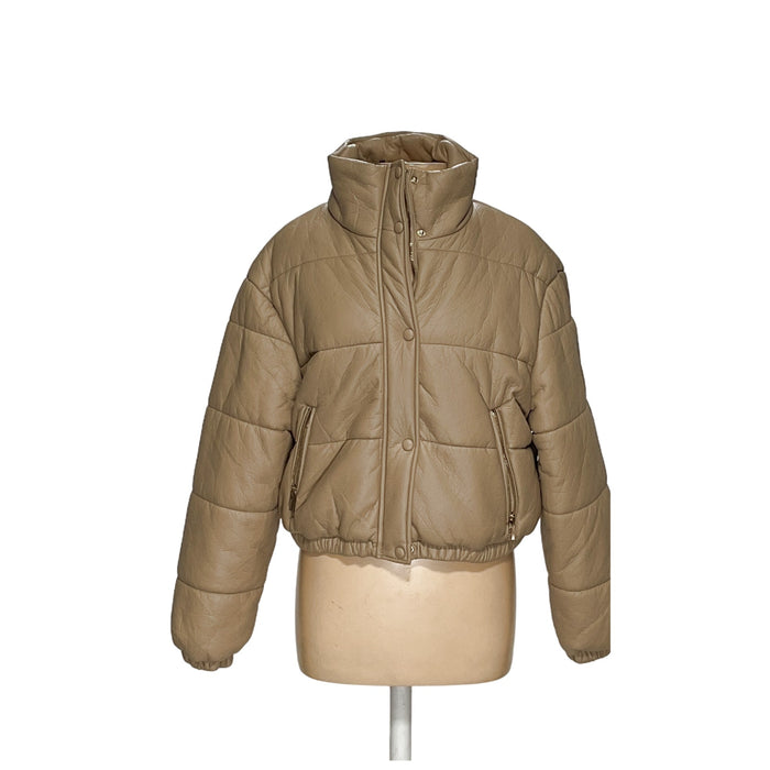 GUESS Beige Quilted Jacket - Women's L