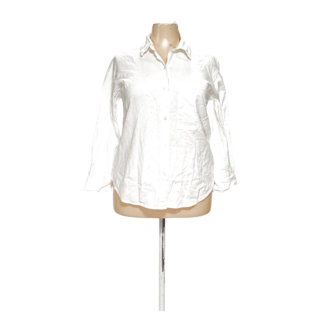 A&F White Linen Button-Up Top, Size M