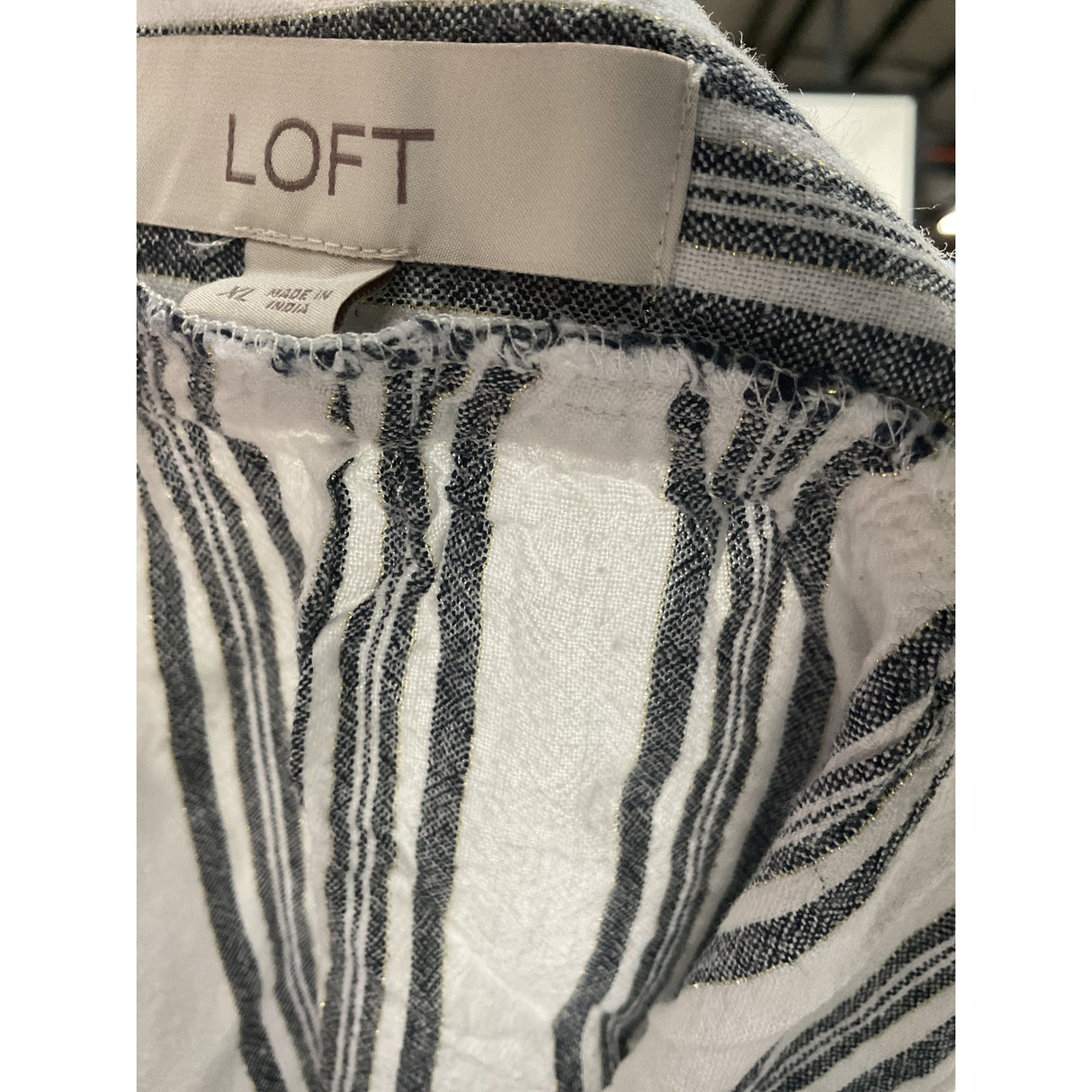 LOFT Multicolor Striped Linen Blouse - Size XL