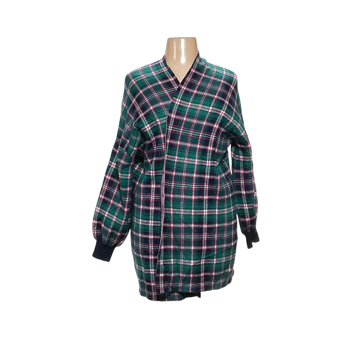 Crown & Ivy Green Plaid Cardigan - XL