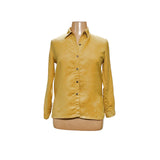 Chico's Yellow Plus Size Velvet Button-Up