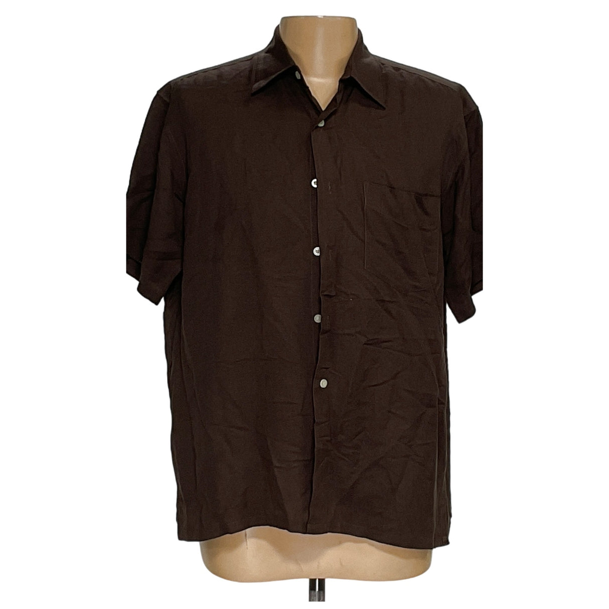 Nautica Brown Button-Up Shirt, Men's L