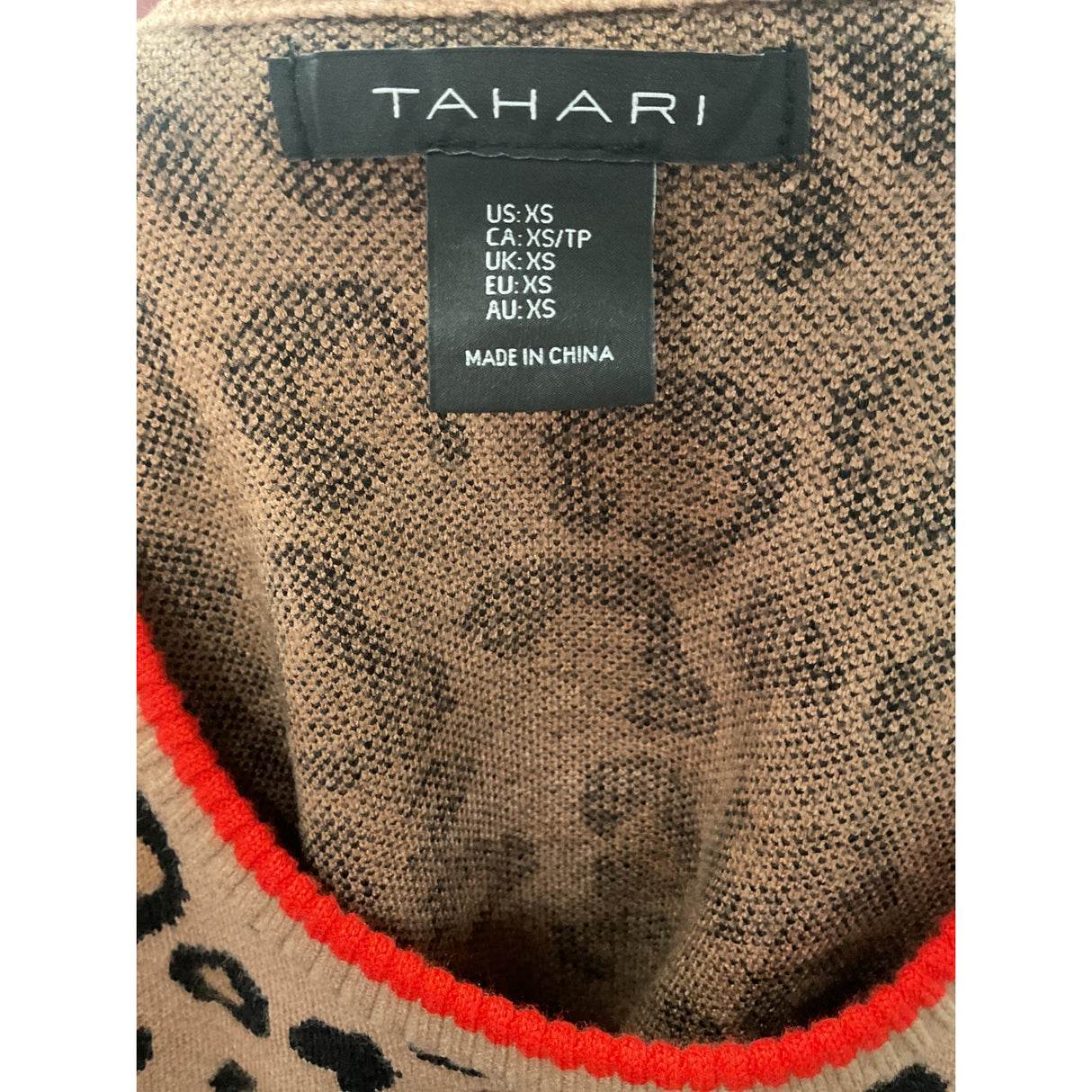 Tahari Multicolor Animal Print Sweater XS