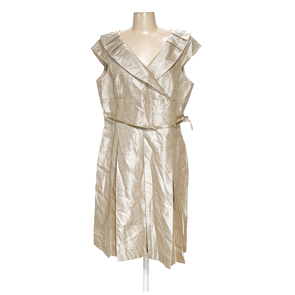 Tahari Gold Wrap Dress - Women's size L