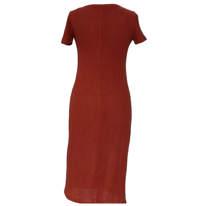 Zara Orange Midi Shift Dress - Size M