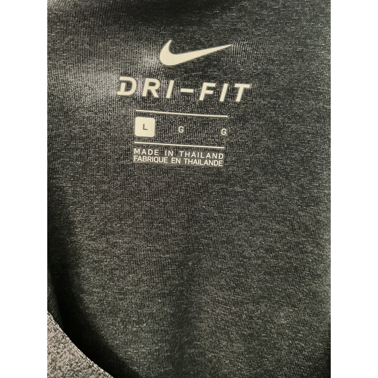 Gray Nike Men's Polyester T-Shirt - Size L