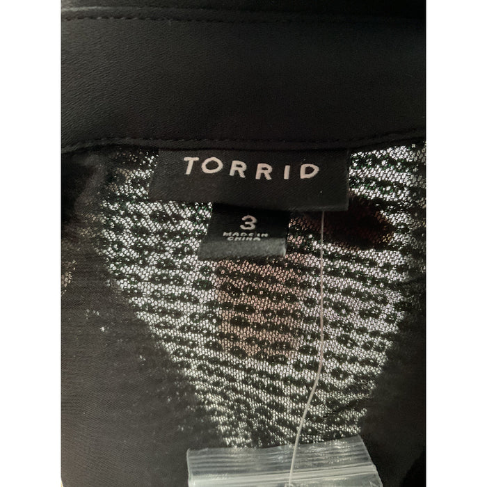 TORRID Black Button-Up Top (Size 3) - Plus