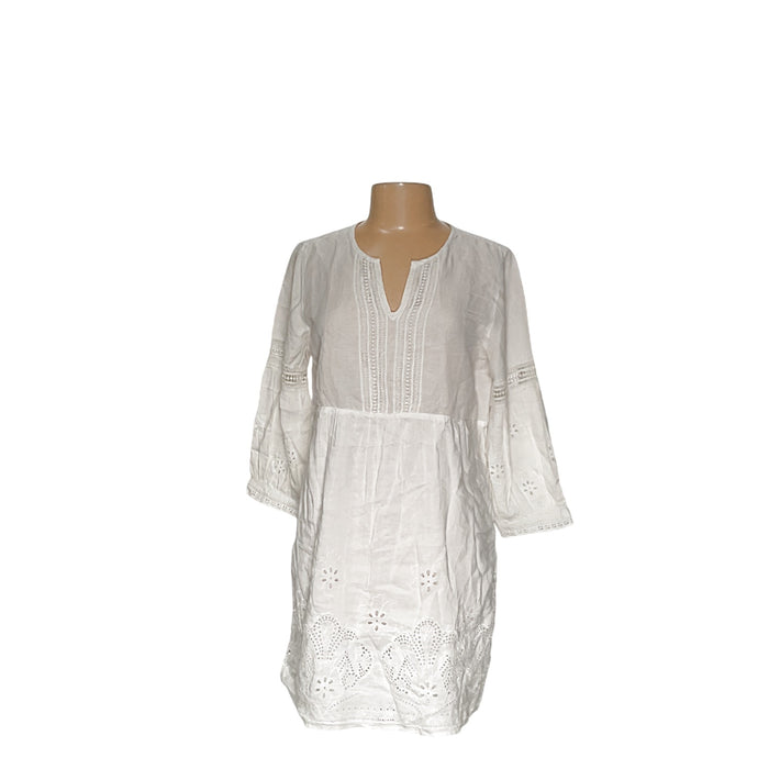 Tommy Bahama White Linen Shift Midi Dress - Women's M