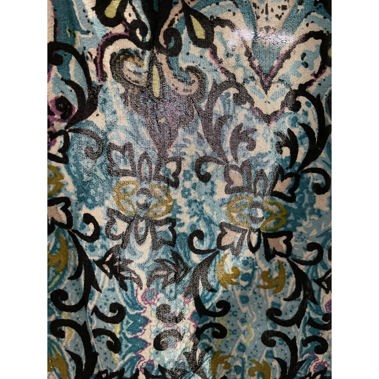 J.Jill Blue Rayon XL Blouse with Graphic Print