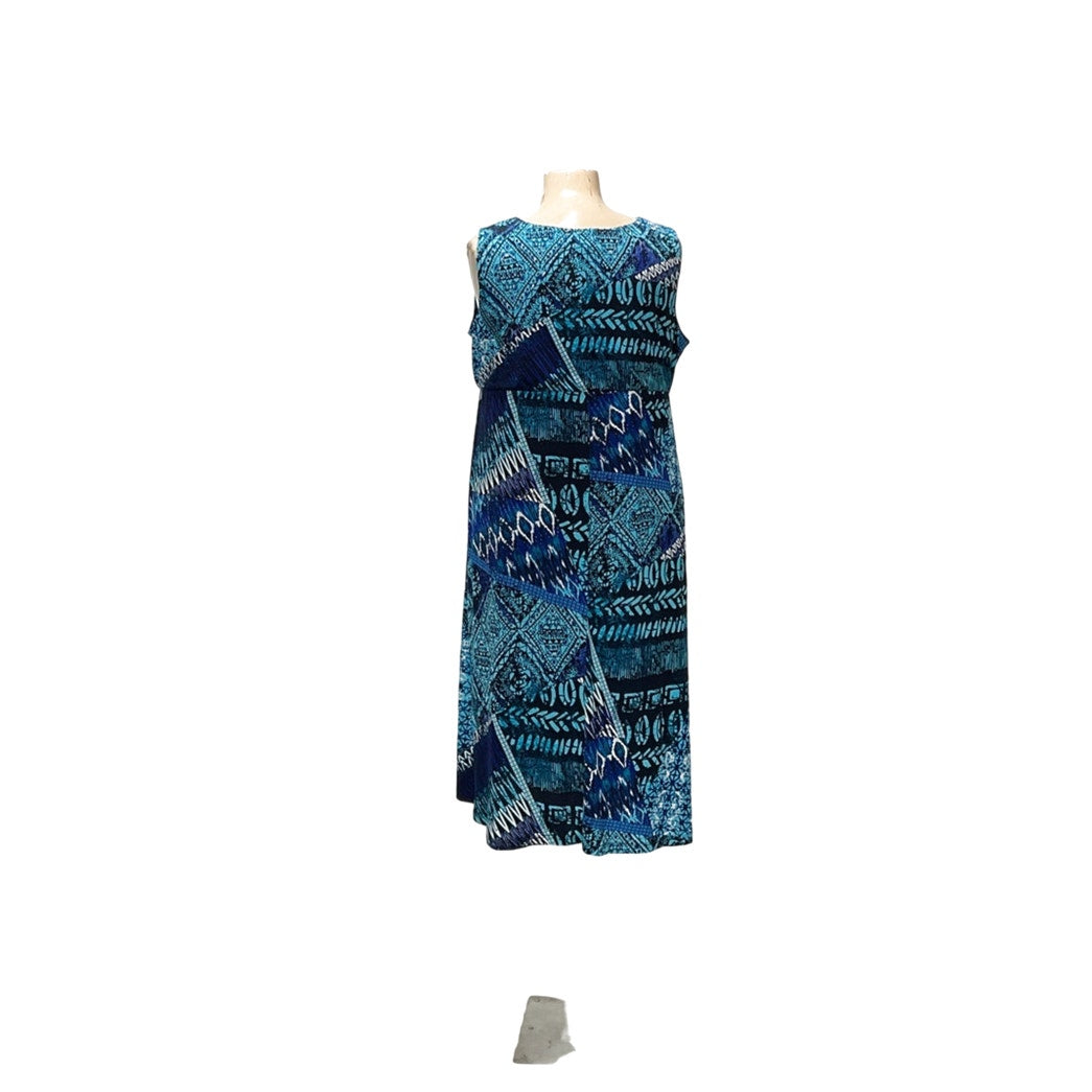 Catherines Blue Shift Dress - Midi, 2X