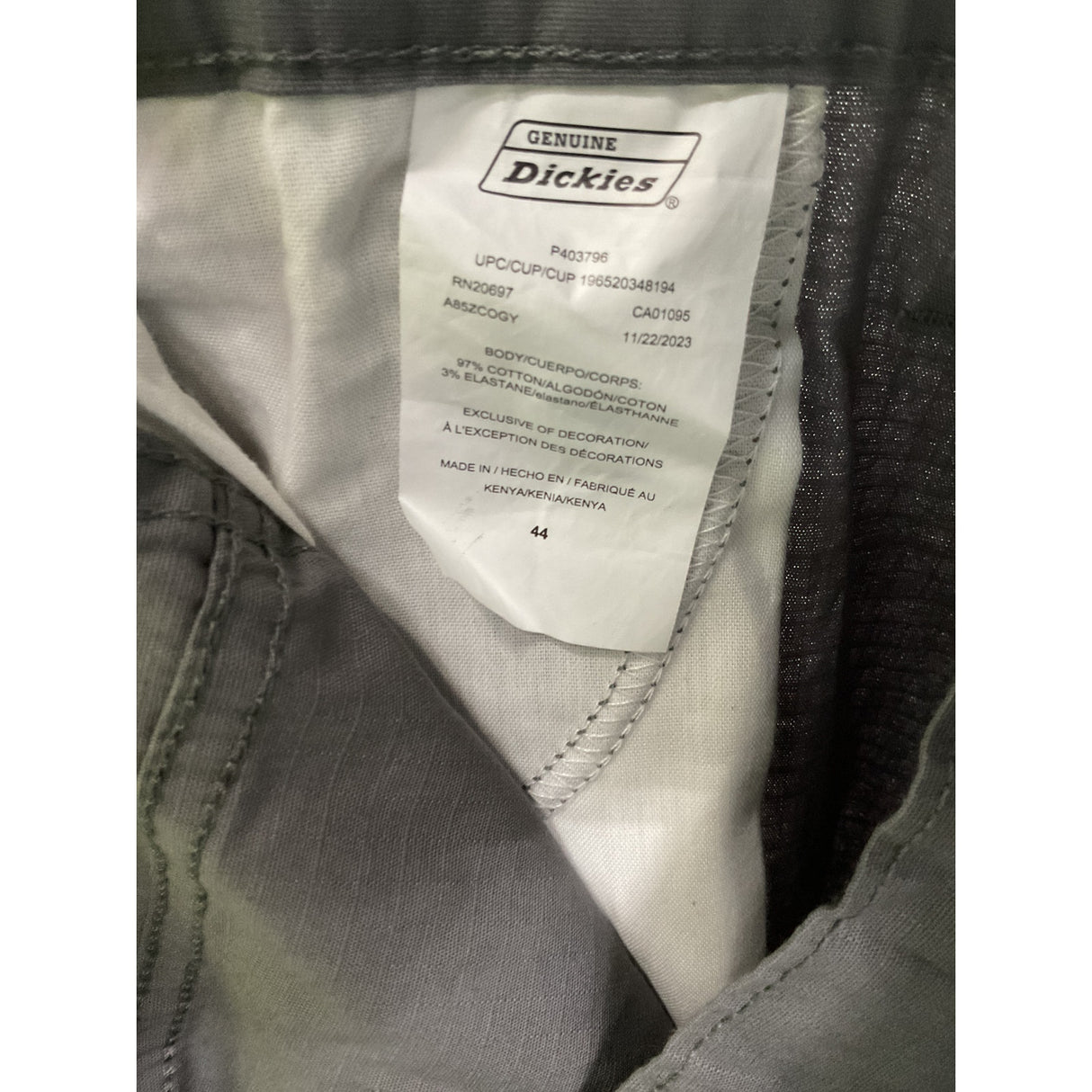 Dickies Gray Cotton Bermuda Shorts, Men's Size 44