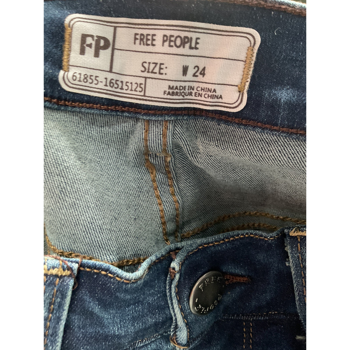 Free People Blue Ankle Jeans - Size 24