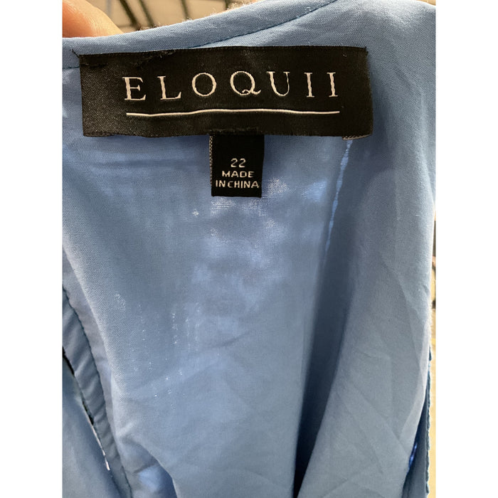 ELOQUII Blue A-Line Dress, Plus Size 22