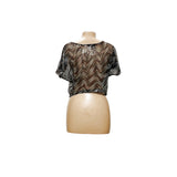 BEBE Black Sequin Blouse