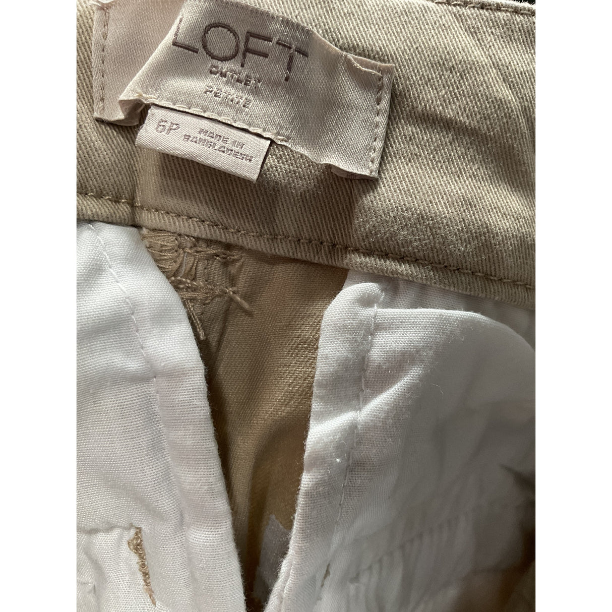 LOFT Beige Petite Bermuda Shorts, Size 6P