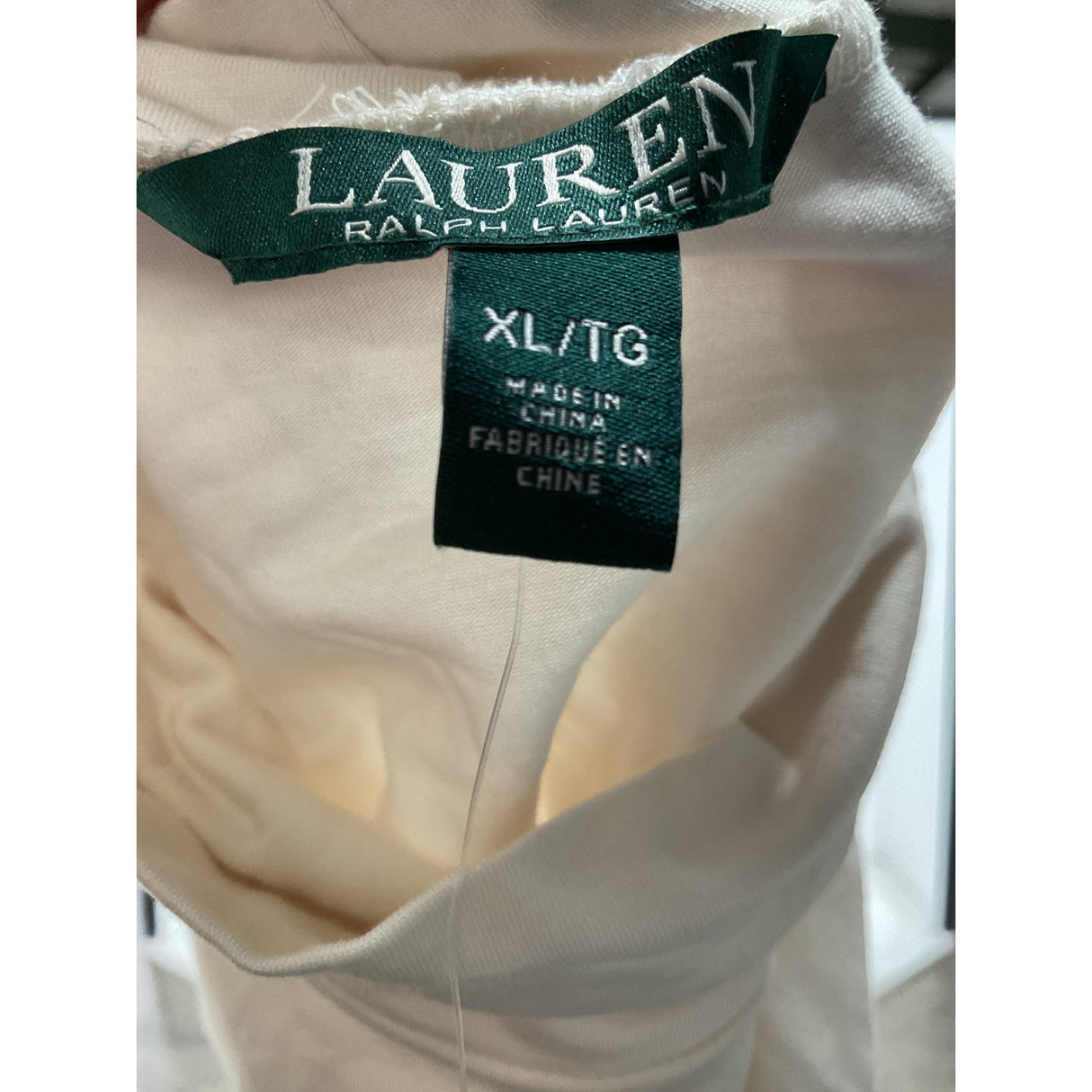 NWT Lauren Ralph Lauren Cream Cotton Blouse XL