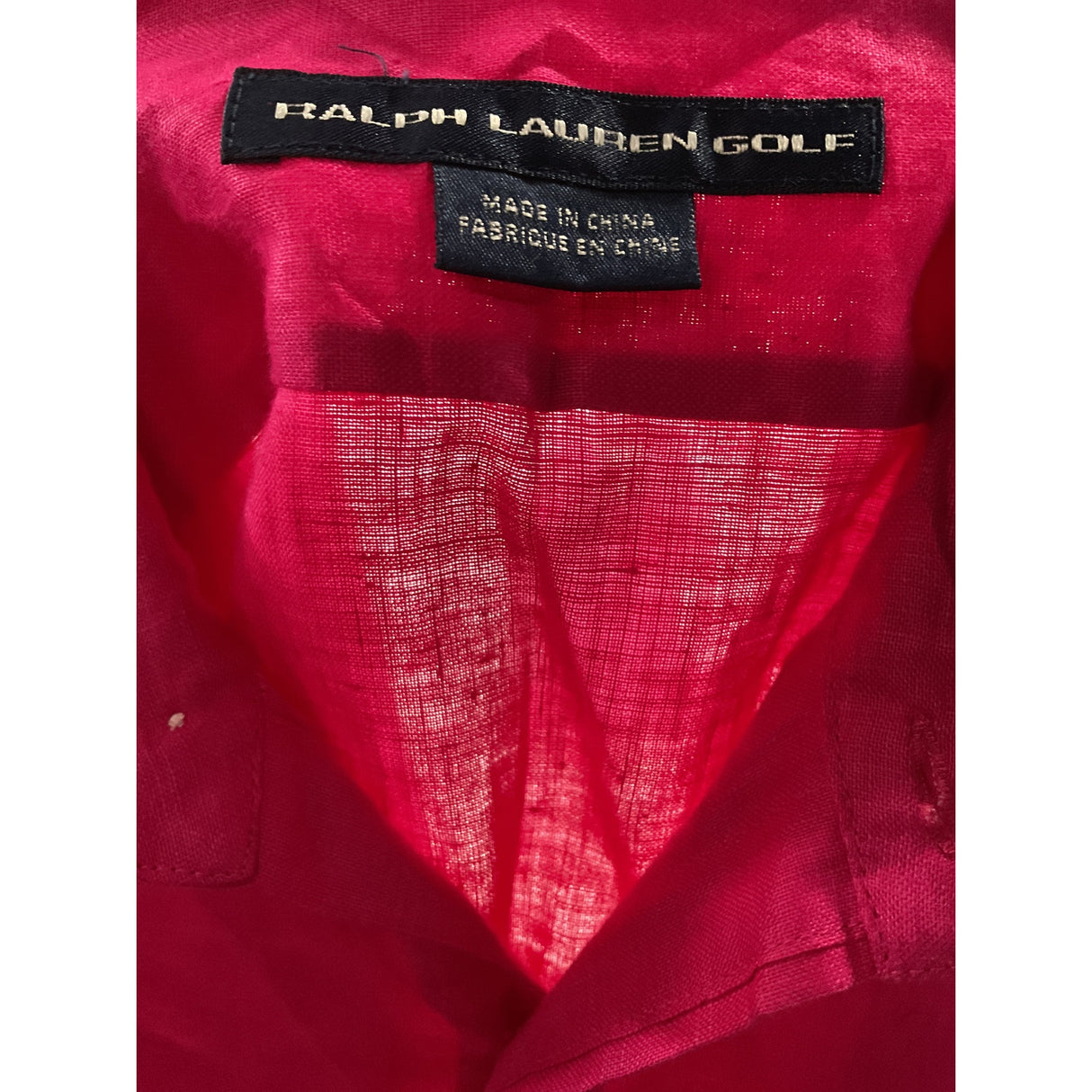 Ralph Lauren Pink Linen Button-Up Top