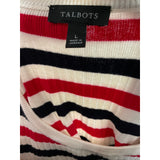 Talbots Red Striped Pullover Sweater Size L