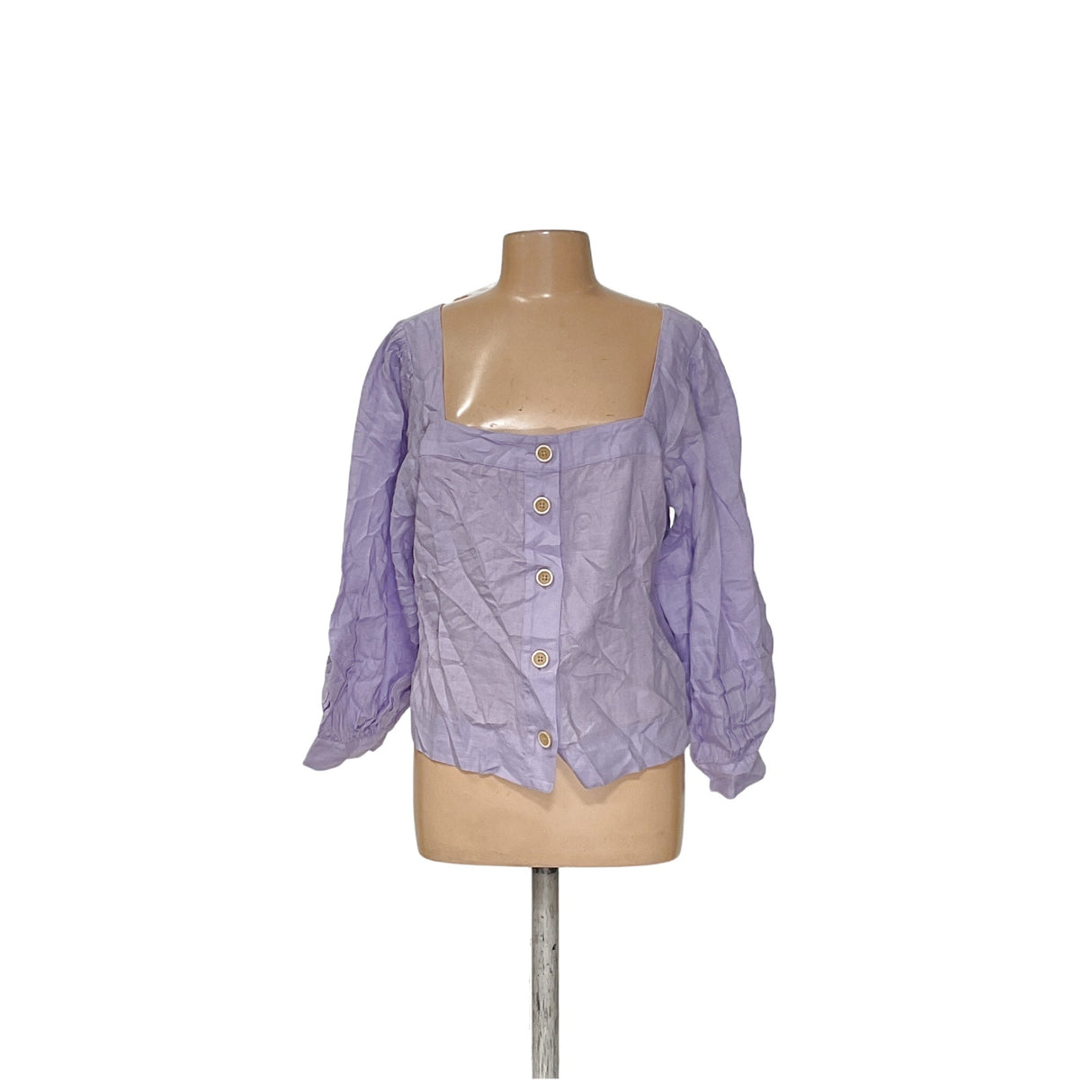 J. Crew Purple Button-Up Linen Top - Women's XL