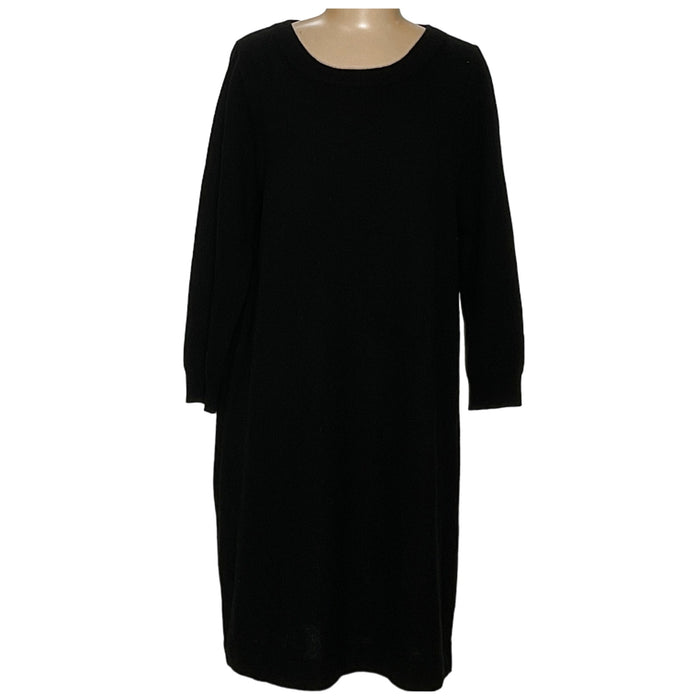 J. CREW Black Sweater Dress (Size L)