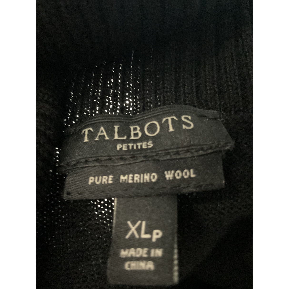 Talbots Black Merino Wool Cardigan - Extra Large Petite