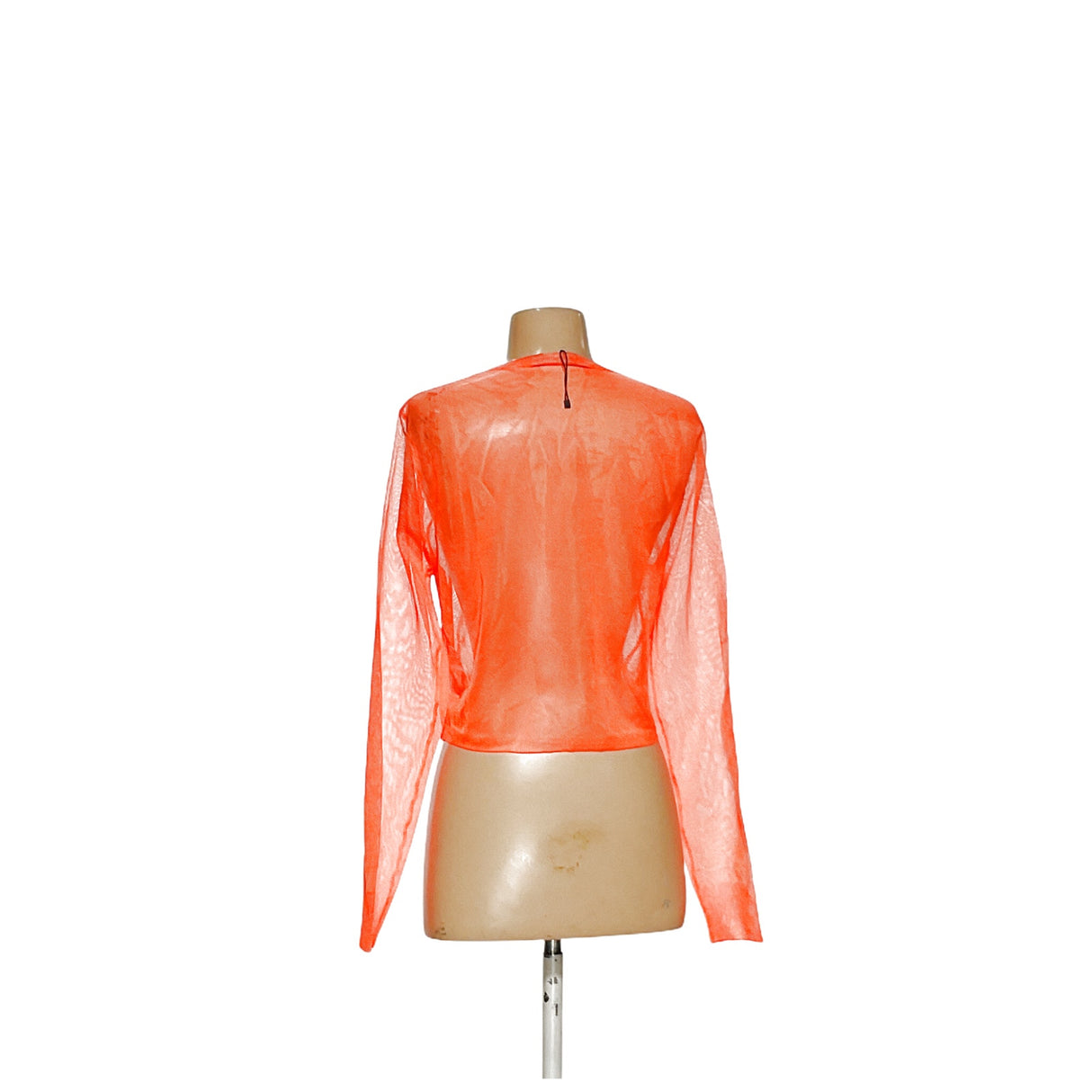 ZARA Orange Mesh Blouse L