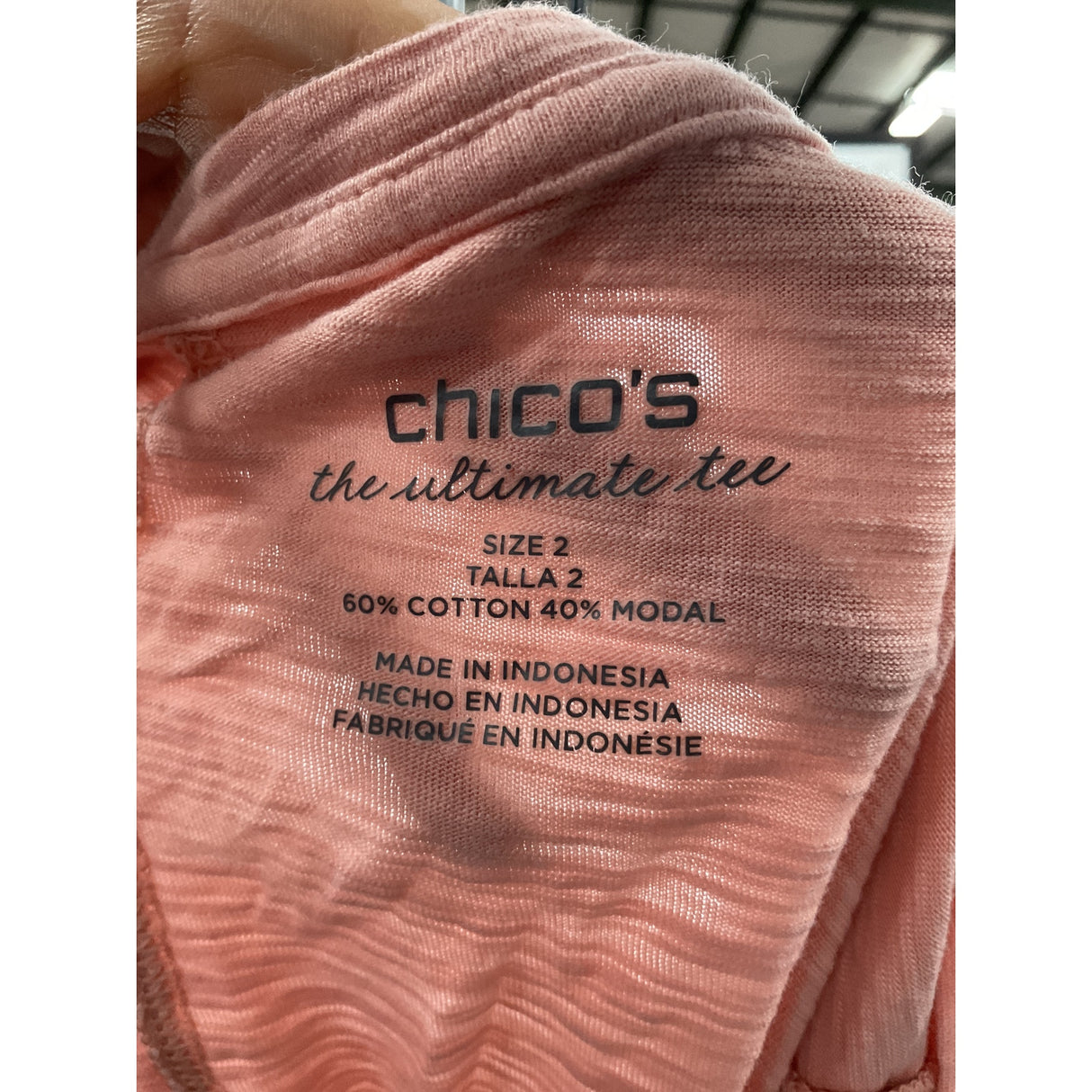 Chico's Pink Cotton Blouse Size 2 - Women's Top