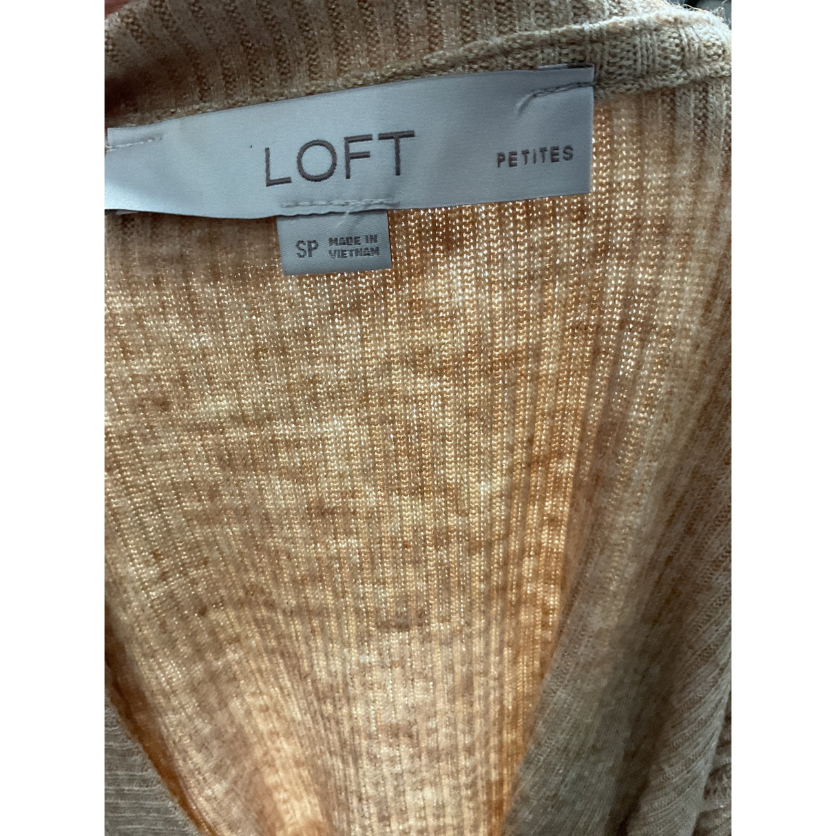 LOFT Beige Rayon Henley Sweater, SP