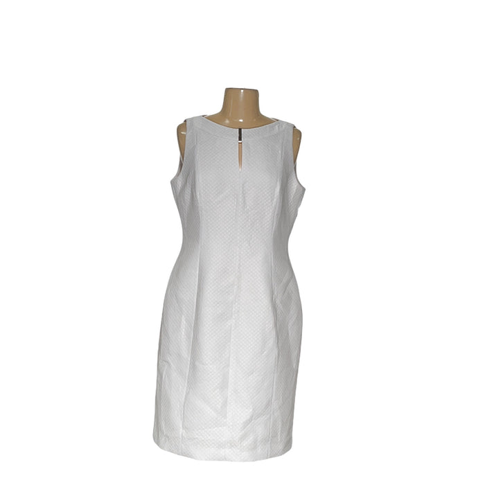 Tahari White Sheath Midi Dress - Size 8