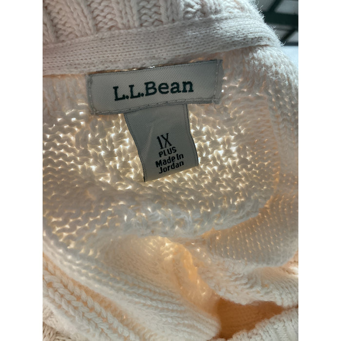 L.L. BEAN Cream Cotton Pullover Sweater 1X