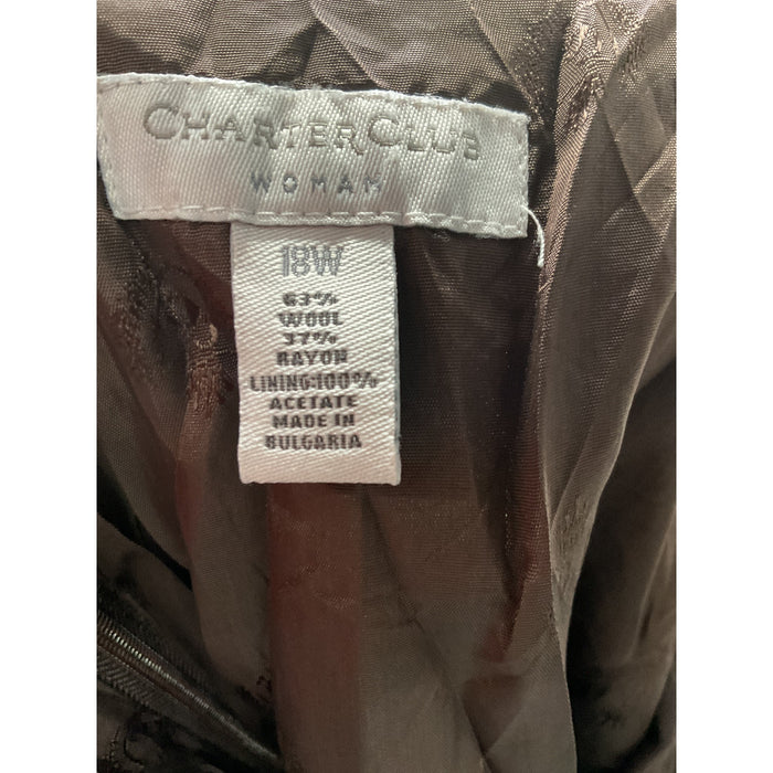 Charter Club Brown Wool A-Line Skirt