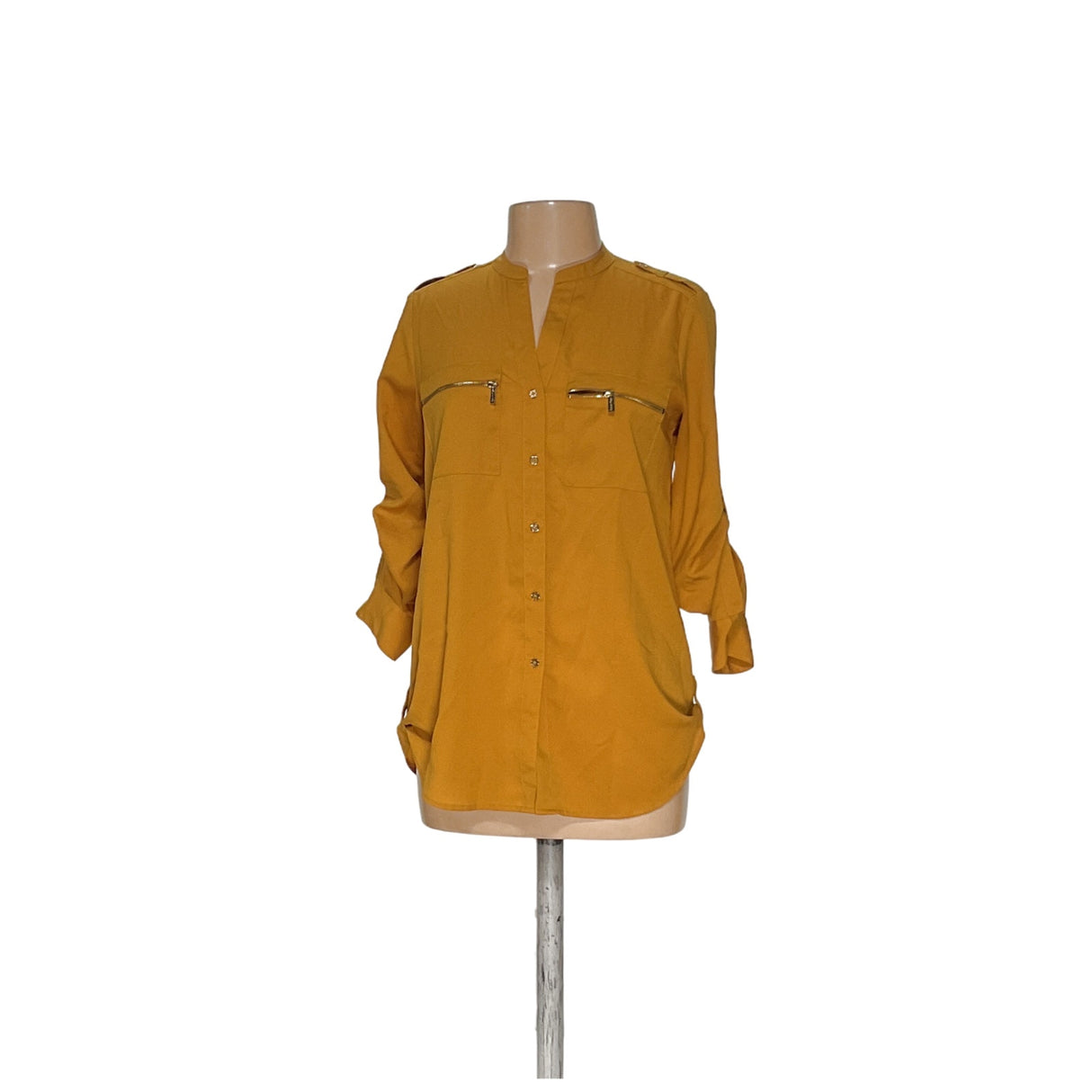 Calvin Klein Yellow Button-Up Top Size S