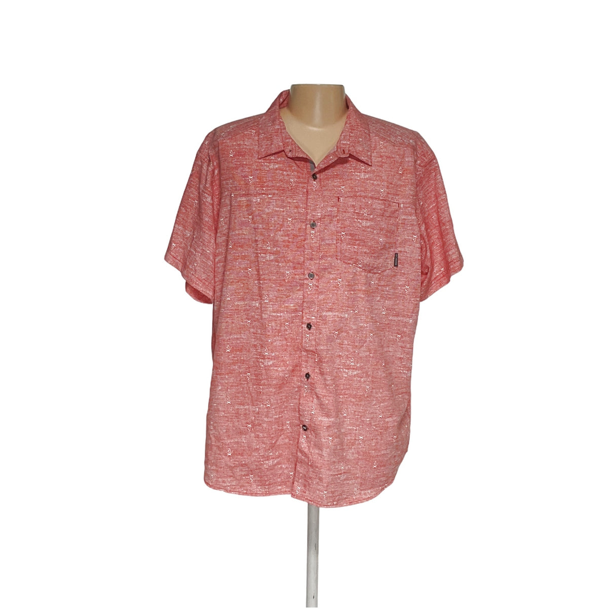 Columbia Men's Pink Short Sleeve Button-Up Shirt XXL