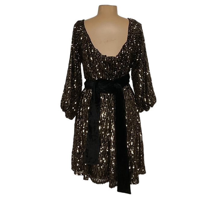 ELOQUII Gold Blouson Dress | Women's Size 18