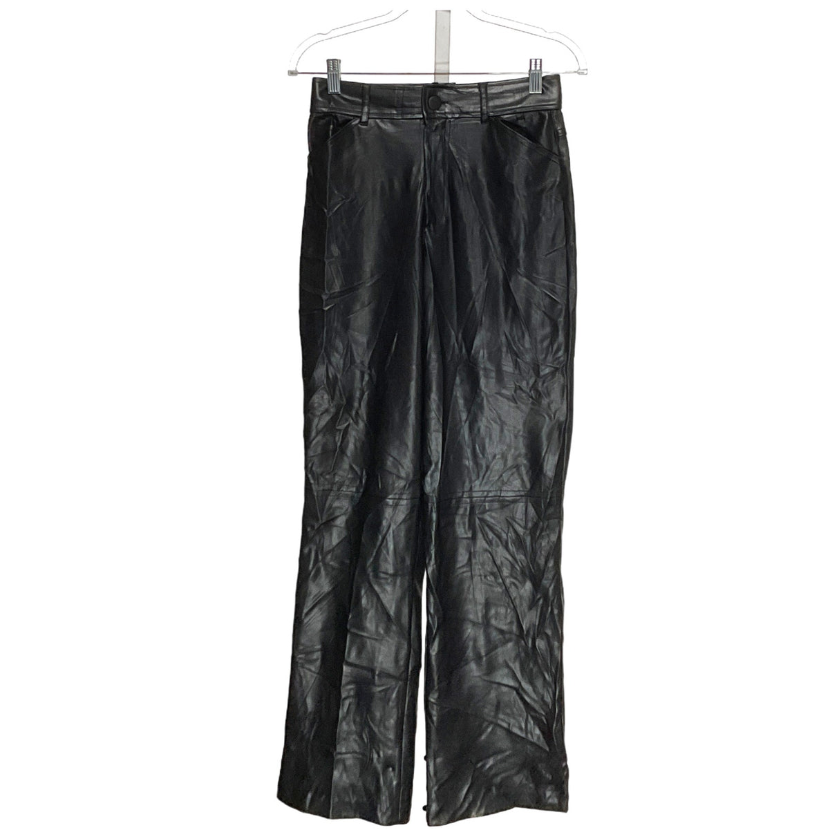 ZARA Black Polyurethane Straight Leg Pants XS