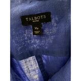 Talbots Blue Linen Button-Up Top MP