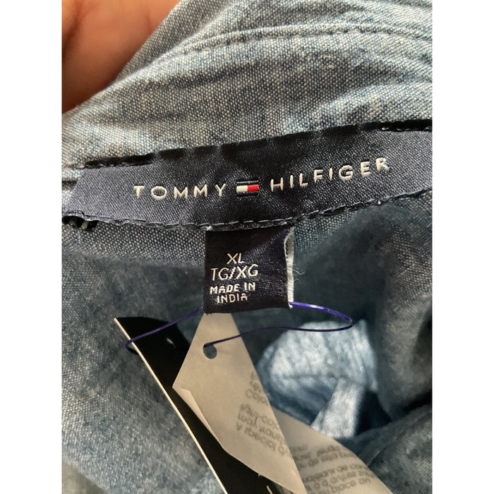 Tommy Hilfiger Blue Cotton Button-Up XL